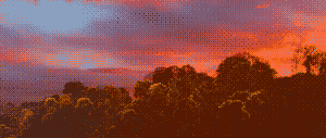 The previous 16-color image now dithered with Yliluoma’s algorithm #2.