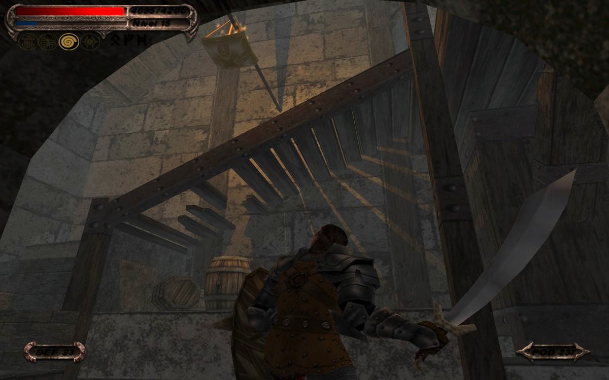 Severance: Blade of Darkness (2001, PC) had stencil shadows.