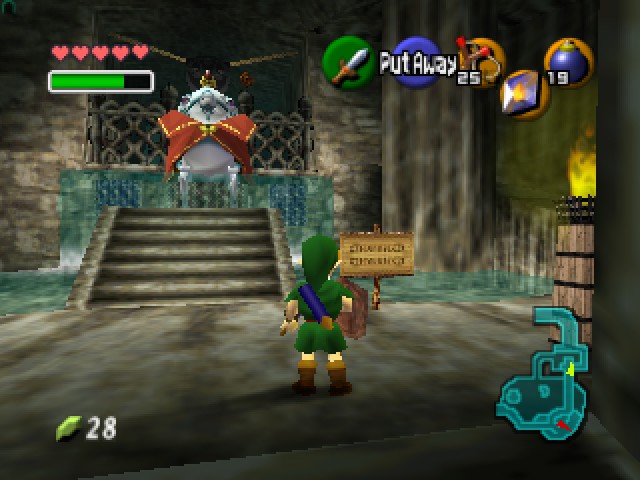 The Legend of Zelda: Ocarina of Time (1998, Nintendo 64) has Link’s feet cast shadows as if they were tall vertical cylinders. I presume the shadows are two stretched decals.
