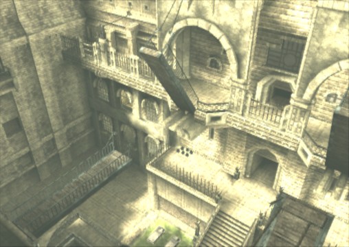 Ico (2001, PlayStation 2) has level lighting baked to vertex colors. For characters it uses stencil shadows.